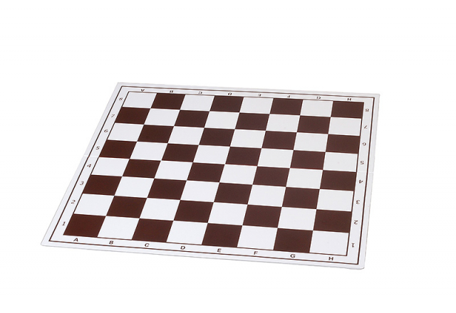 Tablero de ajedrez de plástico, plegable, blanco / marrón
